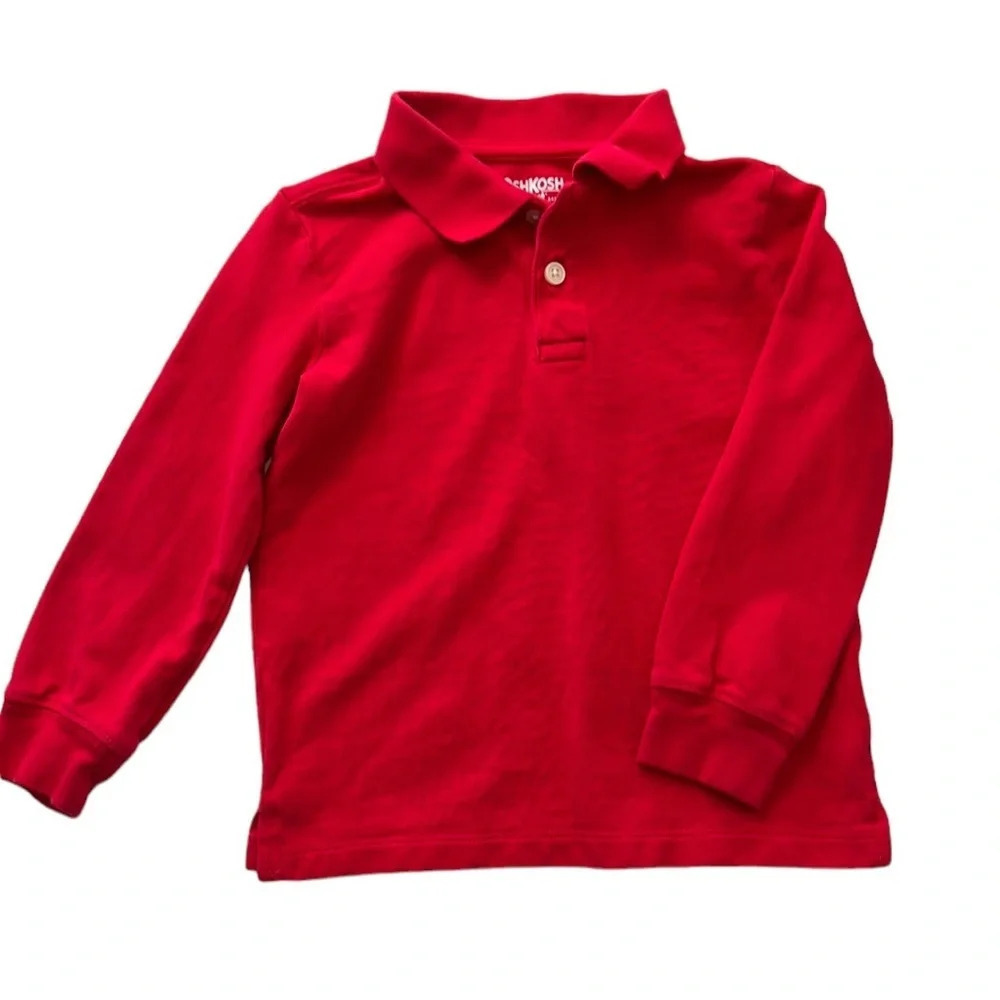 OshKosh long sleeve Red boys polo shirt